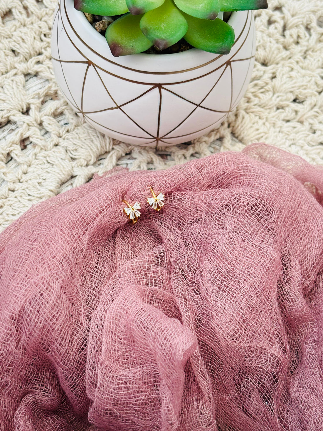 Lucy Diamond Bow Hoops